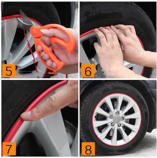 Protective Decorative Rim Rings Adhesive Made Flexible Plastic Yellow