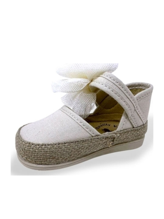 Kids Espradrilles with Hoop & Loop Closure Beige