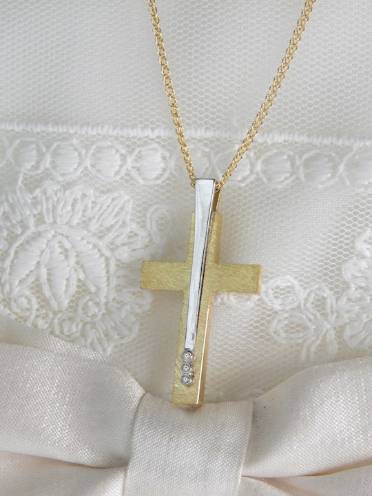 Polytimo Damen Gold Kreuz 14K mit Kette