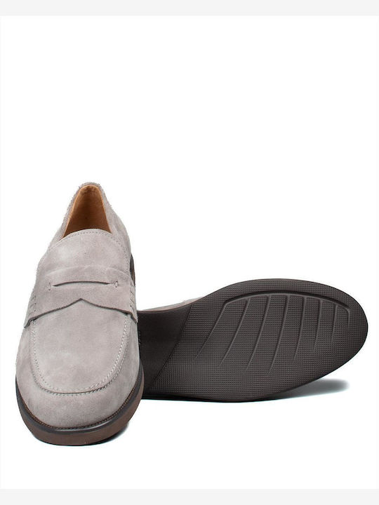 Velour Ανδρικά Loafers σε Γκρι Χρώμα
