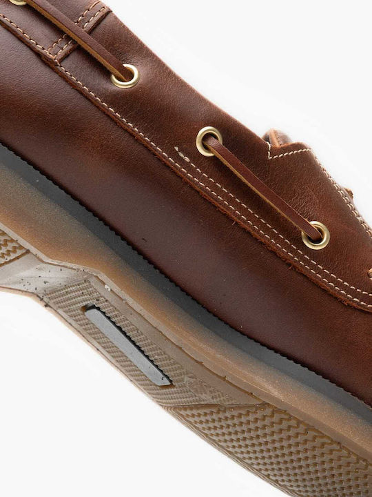 Δερμάτινα Ανδρικά Boat Shoes σε Ταμπά Χρώμα