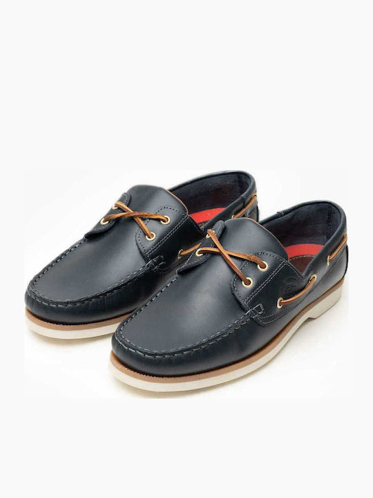 Δερμάτινα Ανδρικά Boat Shoes σε Μπλε Χρώμα
