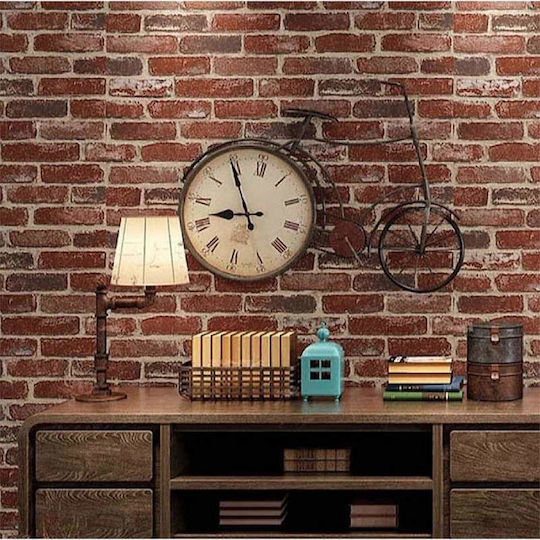 3d Self-adhesive Wallpaper Siks Raised Brick Pattern Brown Modern Design Water-resistant Easy To Clean Dimensions 77x70cm