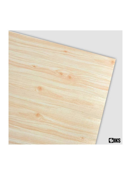 Tapet 3D autoadeziv model relief lemn Siks, lemn deschis, design modern, rezistent la apă, ușor de curățat, dimensiuni 77 X