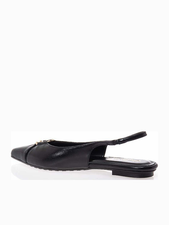 Toutounis Leather Slingback Ballerinas Black