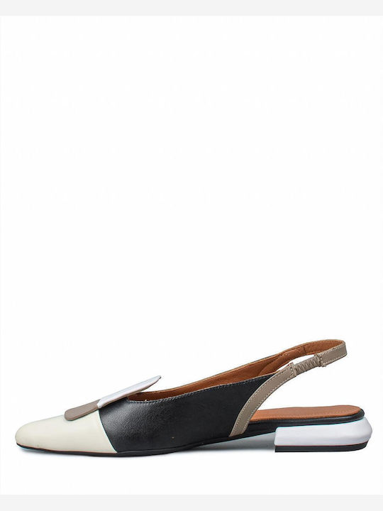 Γυναικείες Μπαλαρίνες Slingback με Λουράκι σε Μαύρο Χρώμα
