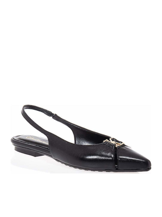 Lederne Damen Ballerinas Slingback in Schwarz Farbe