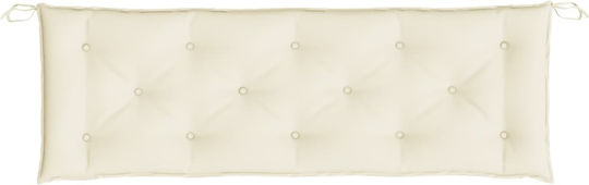 vidaXL Waterproof Bench Cushion for Garden Bench with Backrest Cream White 2 Pieces 50x150cm