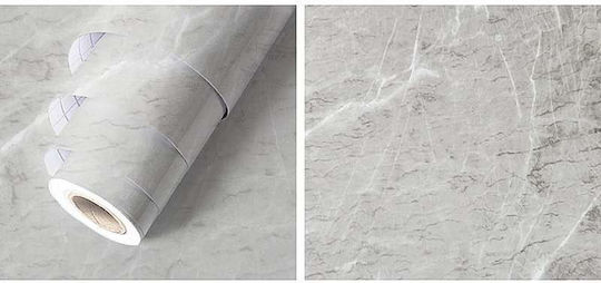 Siks Self-adhesive Film Kitchen Protection Water Resistant Gray Marble Look 60 X 300 Cm