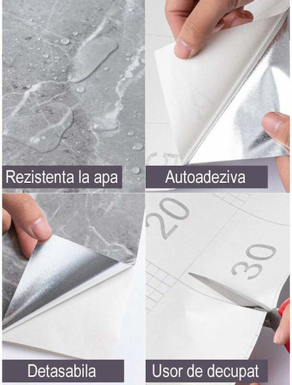Siks Self-adhesive Film Kitchen Protection Water Resistant Gray Marble Look 60 X 300 Cm