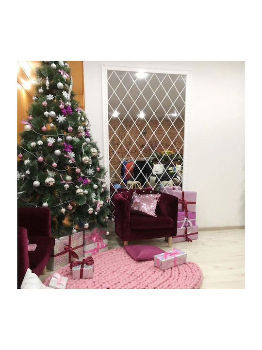Set 52 de autocolante tip oglindă în formă de diamant triunghi pentru decorarea pereților, suprafață acoperită 1m x 1m, model 1