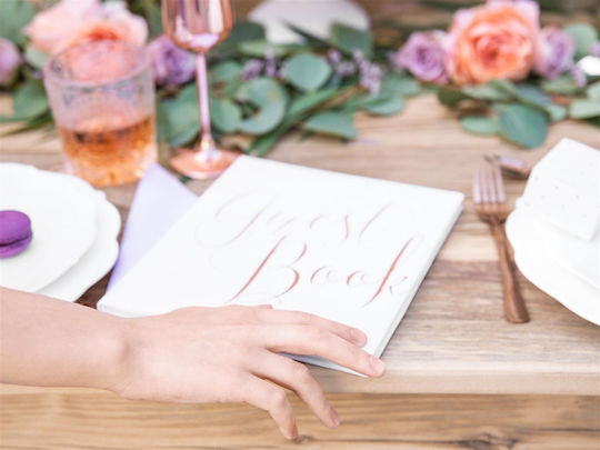 Wish Book – Wedding Guest Book Rose Gold