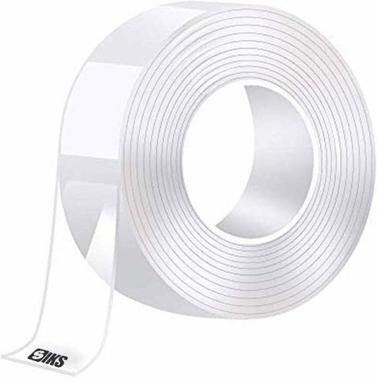 Siks Doppelseitiges Klebeband Wiederverwendbar Nach dem Waschen Transparent 2cm X 4,5m