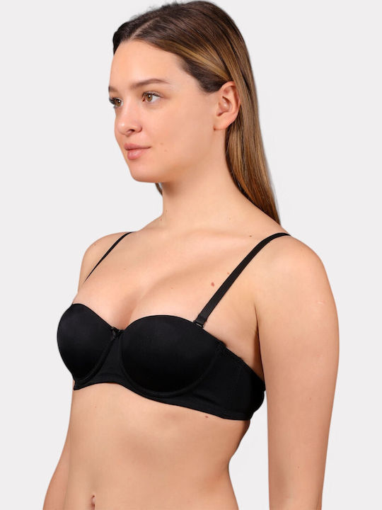 Push Up Strapless Bra Black