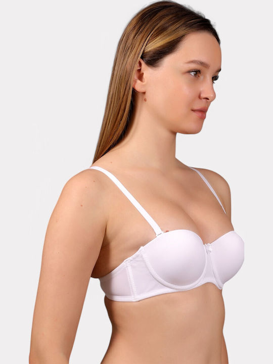 Strapless Bra without Padding White