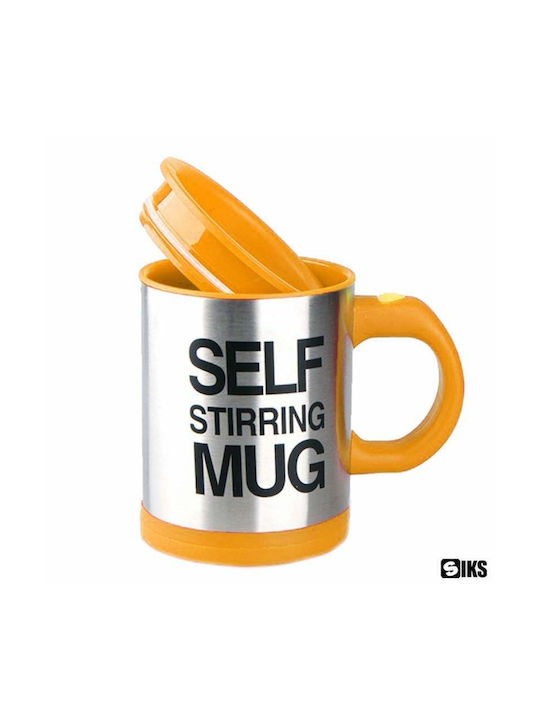 Mug Plastic with Lid Orange 350ml