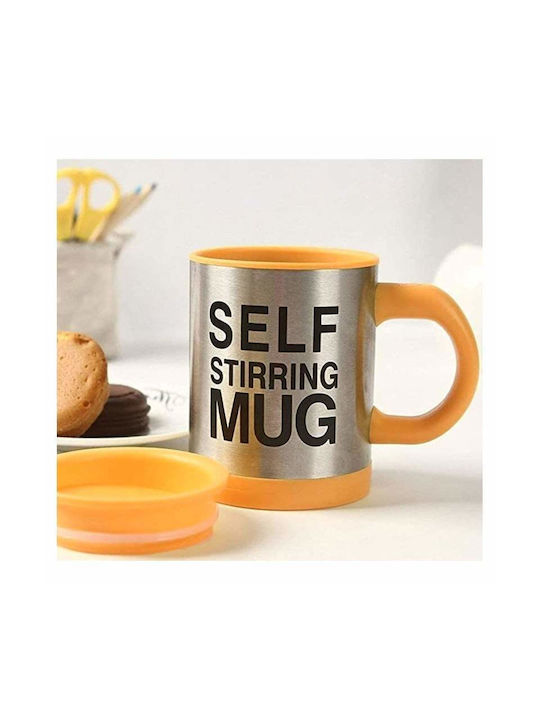 Mug Plastic with Lid Orange 350ml