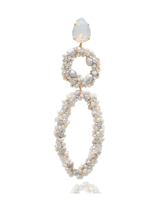 Σκουλαρικια Diamond Pearl Chandelier