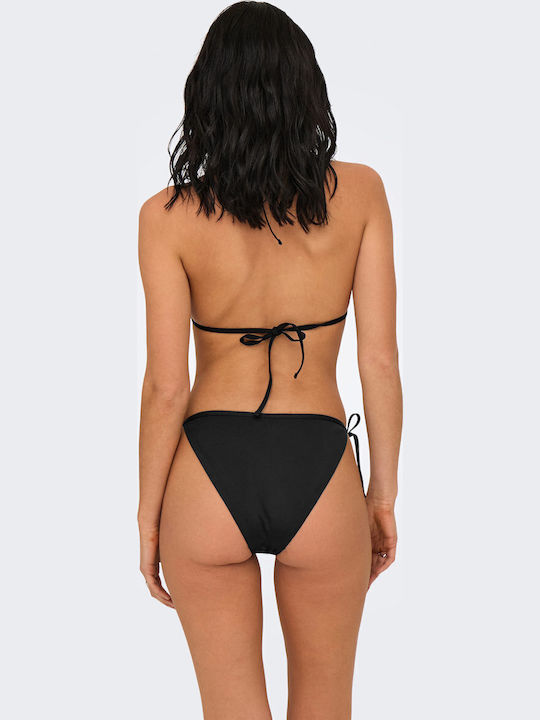 Bikini Slip με Κορδονάκια Black