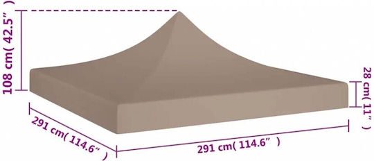 Mega Bazaar Κάλυμμα για Κιόσκι Καφέ με Επίστρωση PVC 2.9x2.9m
