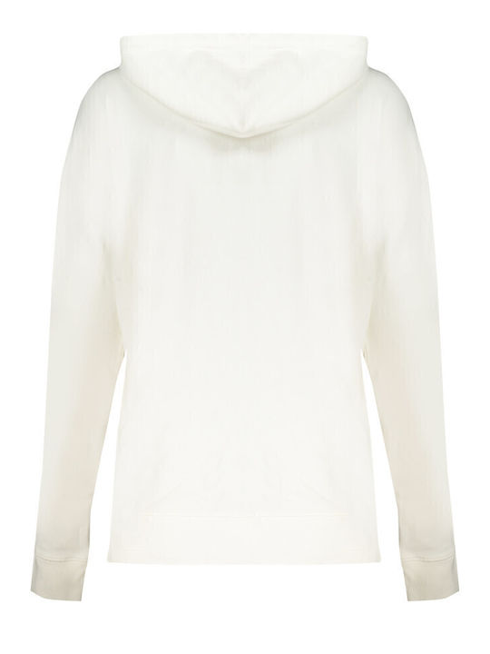Women's Sweatshirt Jacket Hooded White