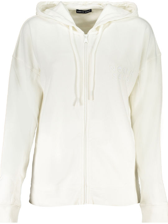 Women's Sweatshirt Jacket Hooded White