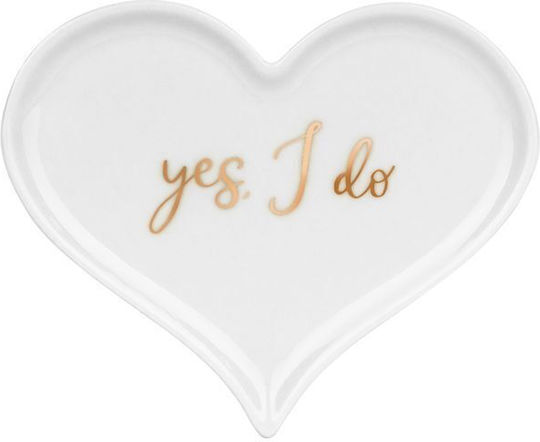 Πορσελάνινο Πιατάκι Καρδιά Βέρες Yes I Do