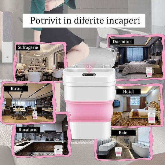 Coș De Gunoi Din Plastic Cu Senzor Alb 17lt