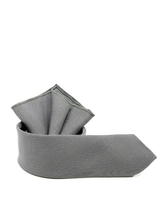 Legend Accessories Men's Tie Set Printed in Silver Color