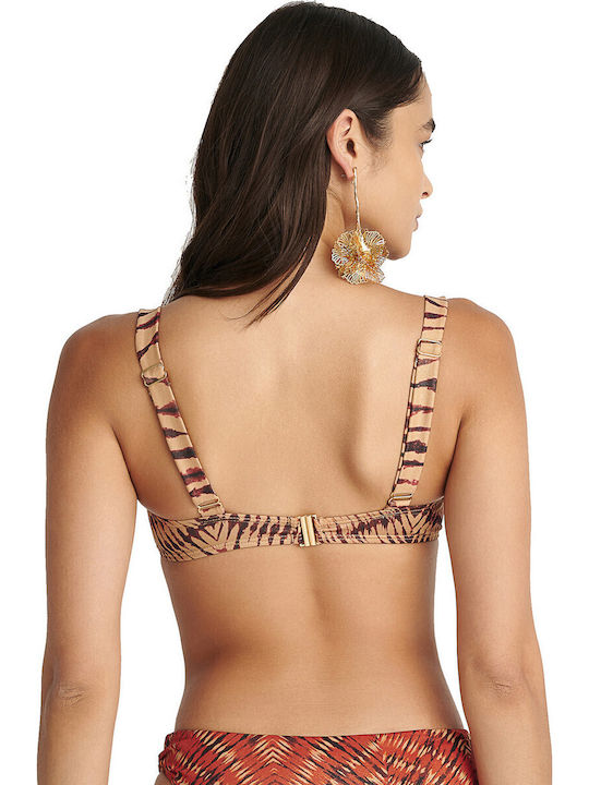 Underwire Bikini Bra with Adjustable Straps Gold