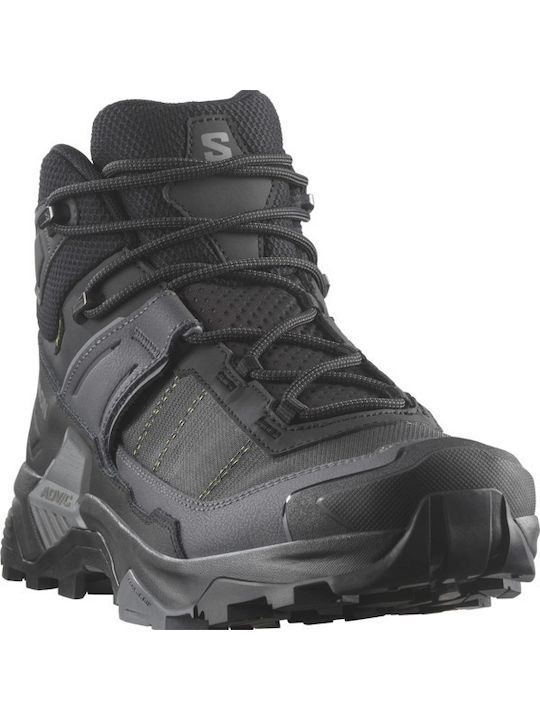 Salomon X Ultra 5 Mid Men's Waterproof Hiking Boots with Gore-Tex Membrane Black