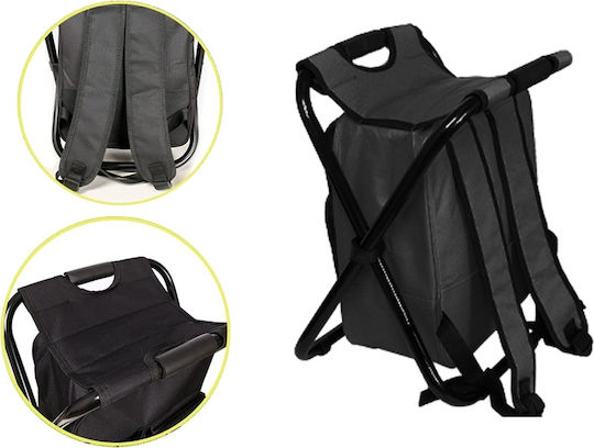 Verk Group Taburet de Plajă Negru 40x10cm.