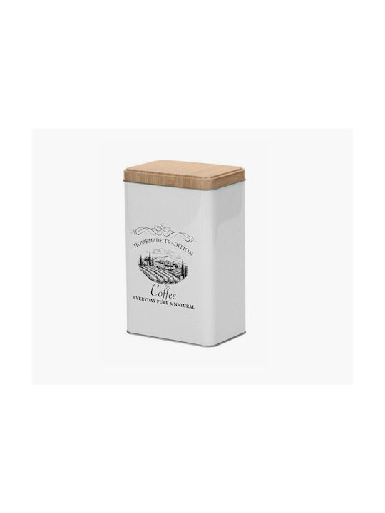 TnS Vase for Sugar with Lid Metallic White 9x6x16cm