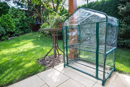 Neo Tools Seră Casa cu Cadru Metalic și Rafturi 69x49x95cm