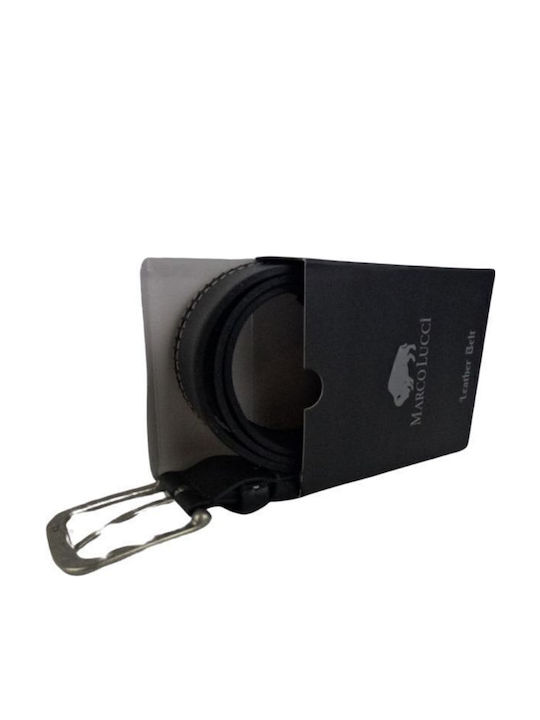 Classic Men's Leather Belt Dac Shop Black White