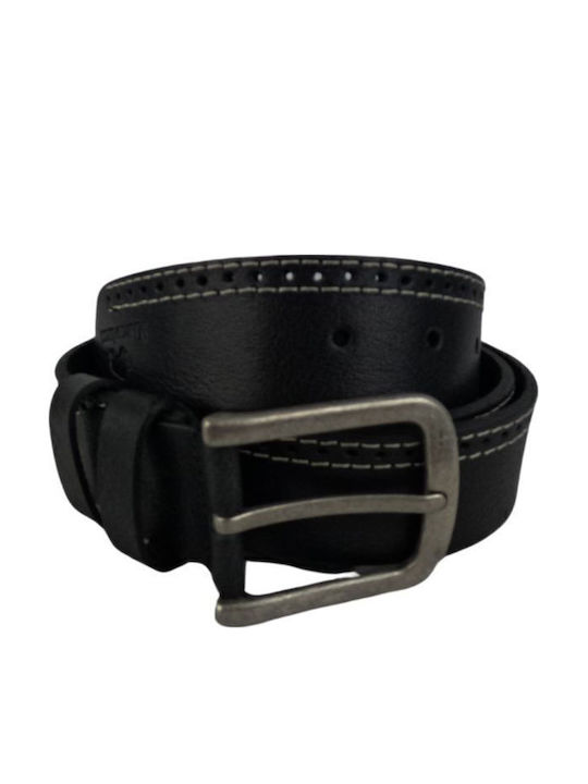 Classic Men's Leather Belt Dac Shop Black White