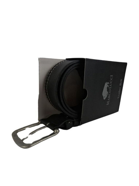 Klassischer Herrenledergürtel Dac Shop Schwarz Weiß