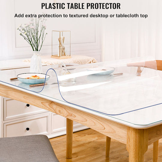Τραπεζομάντηλο 1,5mm Pvc Κάλυμμα Τραπεζιού 107 X 213 Cm Διαφανές Πατάκι Τραπεζιού Διαφανές Καλό
