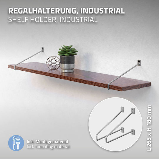 ML-Design Metallic Corner Shelf Silver 2pcs 490012609