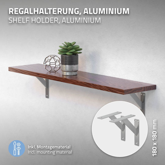 ML-Design Metallic Corner Shelf Silver 2pcs 490012715