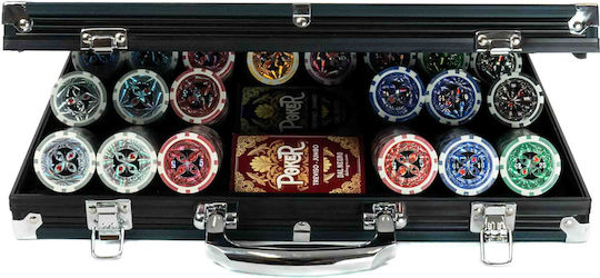 Set of 500 Numbered Poker Chips Eagle 12g Aluminum Case Black