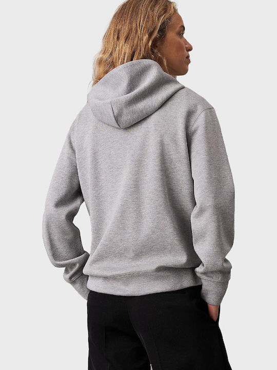 Women's Sweatshirt Jacket Hooded Light Grey Melange