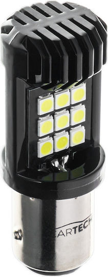 Cartech Λάμπες Αυτοκινήτου S25 / P21W / BA15S Canbus LED 6000K Ψυχρό Λευκό 12-24V 2τμχ