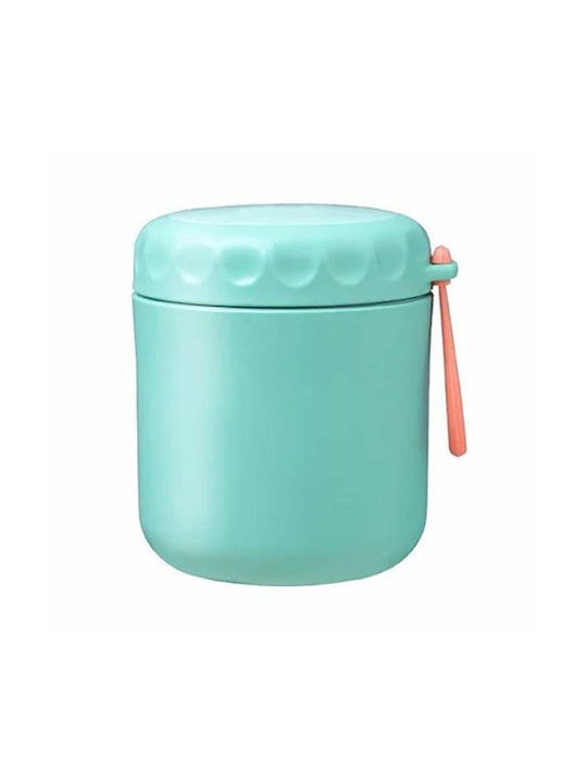 Bol Termic Siks Lingură pentru Supă Inclusă Fabricat din Oțel Inoxidabil 430 Ml Mini Termos Prânz Turcoaz