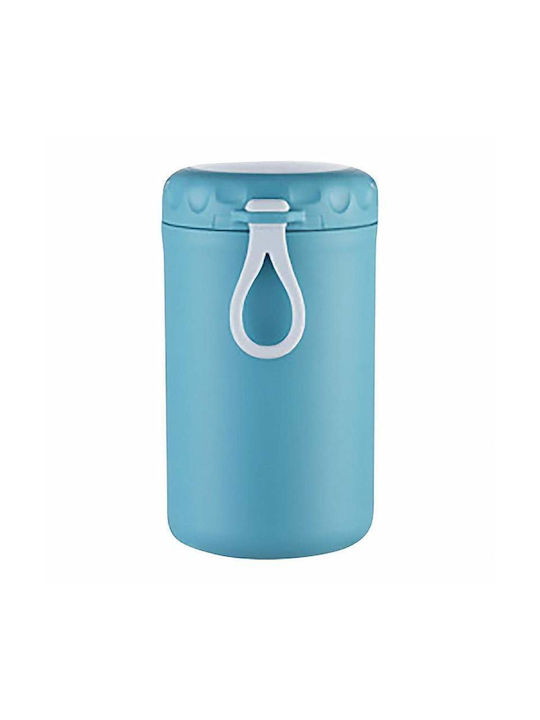 Caserolă Termică Siks Lingură de Supă Furculiță Inclusă Interior din Oțel Inoxidabil 750 Ml Mini Termos Mâncare Caldă Prânz Școală Albastru