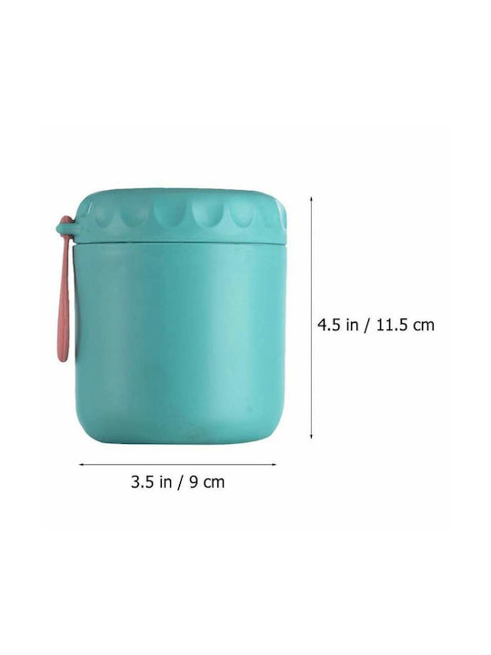 Bol Termic Siks Lingură pentru Supă Inclusă Fabricat din Oțel Inoxidabil 430 Ml Mini Termos Prânz Turcoaz