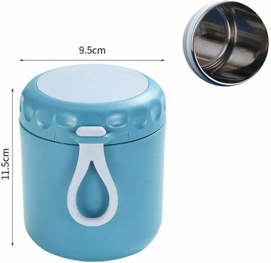 Bol Termic Siks cu Lingură pentru Supă Inclusă, din Oțel Inoxidabil 430 ml Mini Termos Prânz Albastru