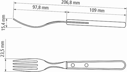 Tramontina Cutlery Set Stainless Brown 6pcs