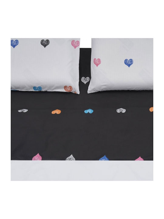 Heinner Duvet Cover Set Double with 2 Pillowcases & 1 Sheet 200x220 Multicolored