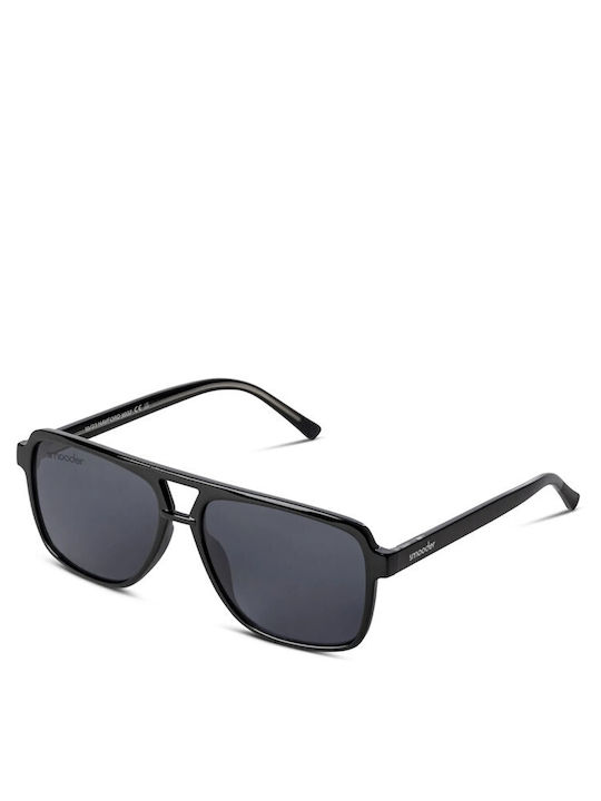 Smooder Unisex Sonnenbrille mit Schwarz Kunststoff Gestell und Schwarz Linse X037